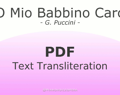 O Mio Babbino Caro Text Transliteration