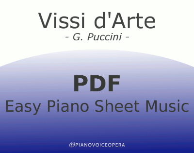 Vissi d'Arte Easy Piano Sheet Music