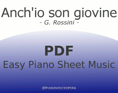 Anch'io son giovine Easy Piano Sheet Music
